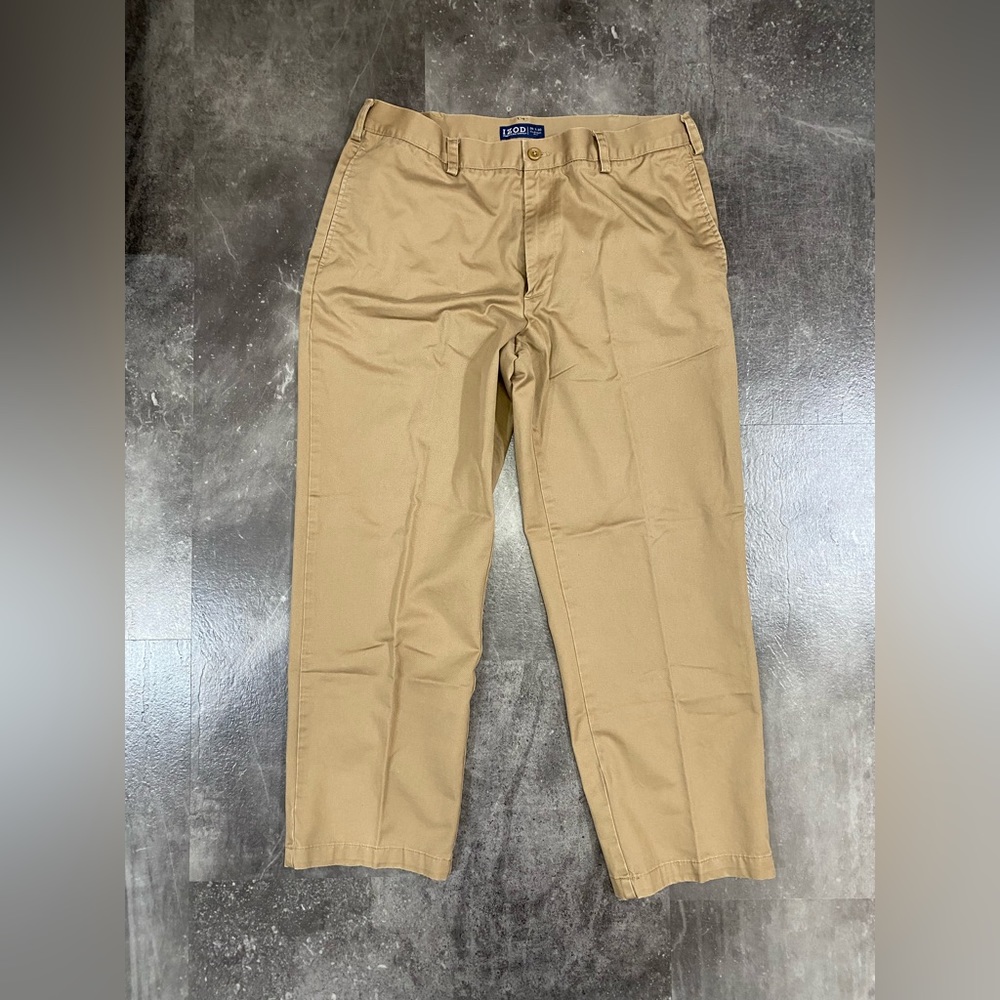 Izod Mens Khaki Dress Pants